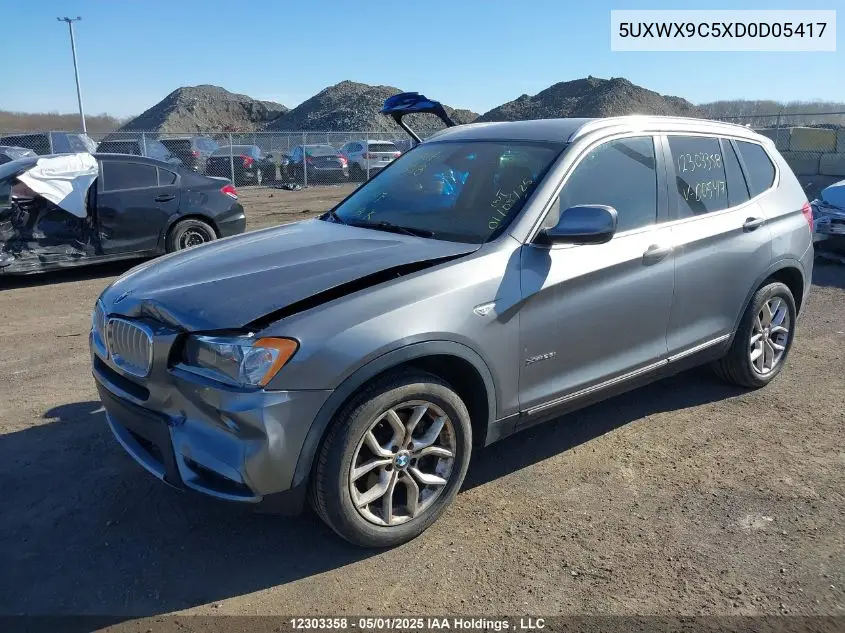 2013 BMW X3 xDrive28I VIN: 5UXWX9C5XD0D05417 Lot: 12303358