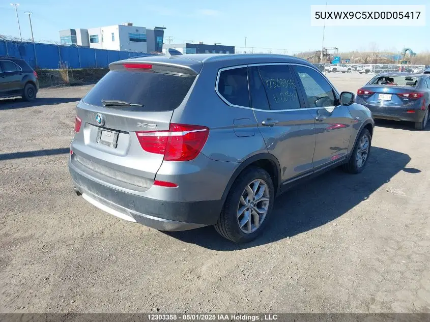 2013 BMW X3 xDrive28I VIN: 5UXWX9C5XD0D05417 Lot: 12303358