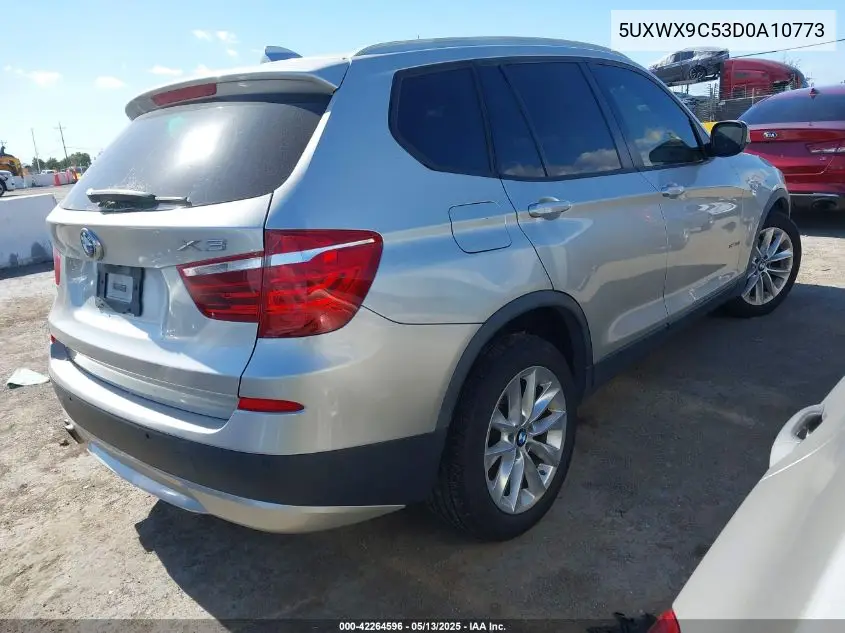 2013 BMW X3 xDrive28I VIN: 5UXWX9C53D0A10773 Lot: 42264596