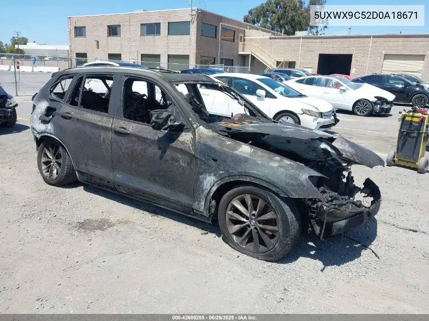 2013 BMW X3 xDrive28I VIN: 5UXWX9C52D0A18671 Lot: 42605285