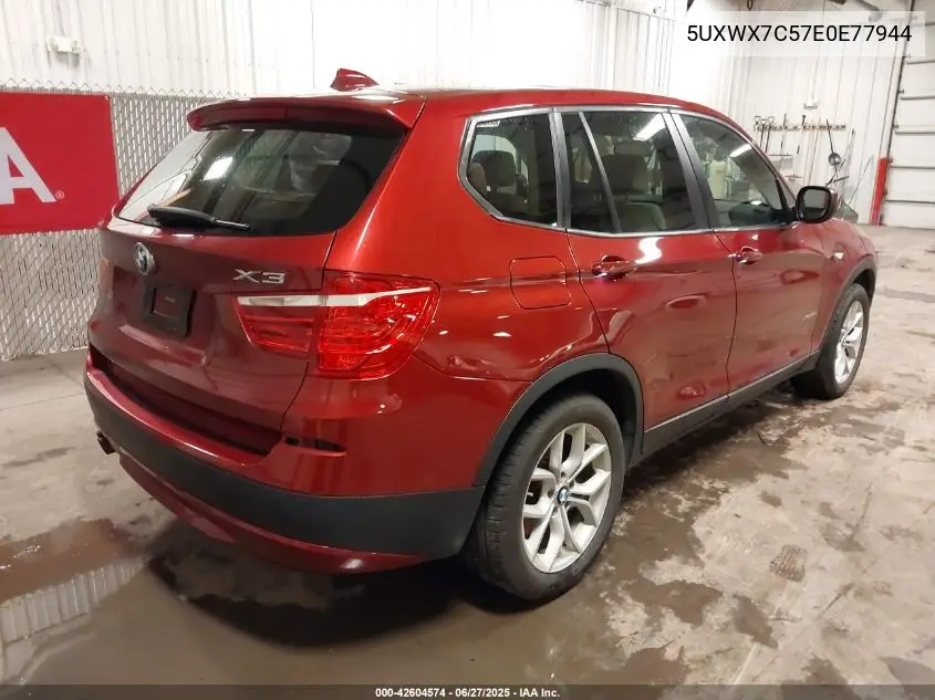 2014 BMW X3 xDrive35I VIN: 5UXWX7C57E0E77944 Lot: 42604574