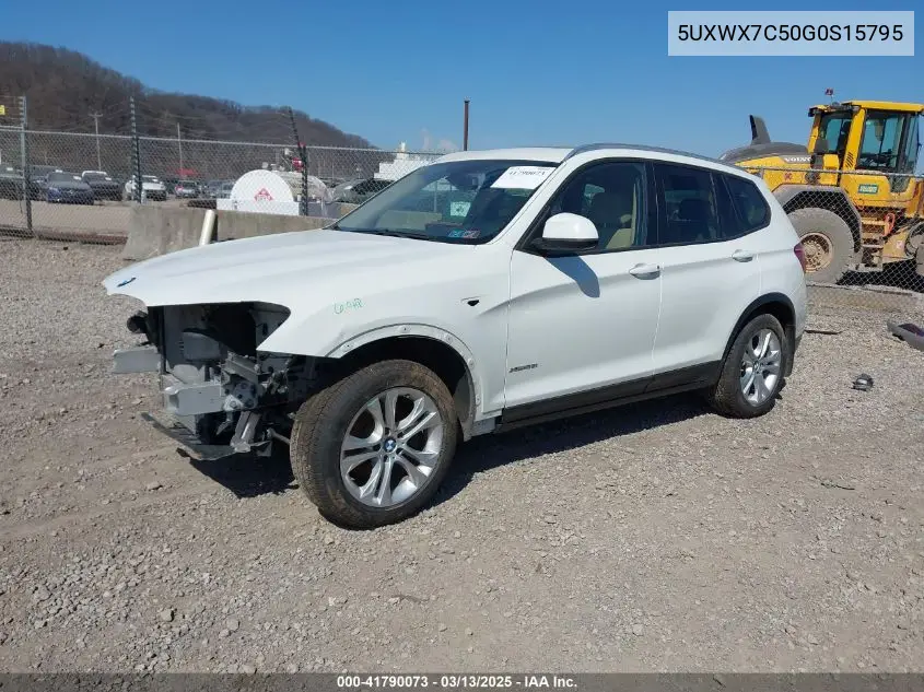 2016 BMW X3 xDrive35I VIN: 5UXWX7C50G0S15795 Lot: 41790073