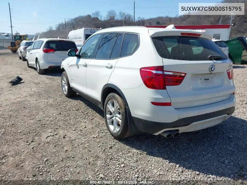 2016 BMW X3 xDrive35I VIN: 5UXWX7C50G0S15795 Lot: 41790073
