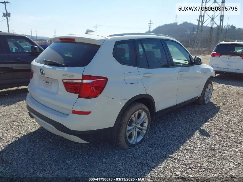 2016 BMW X3 xDrive35I VIN: 5UXWX7C50G0S15795 Lot: 41790073
