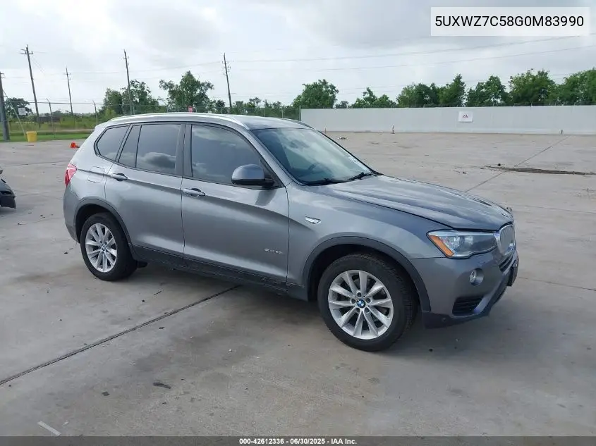 2016 BMW X3 Sdrive28I VIN: 5UXWZ7C58G0M83990 Lot: 42612336