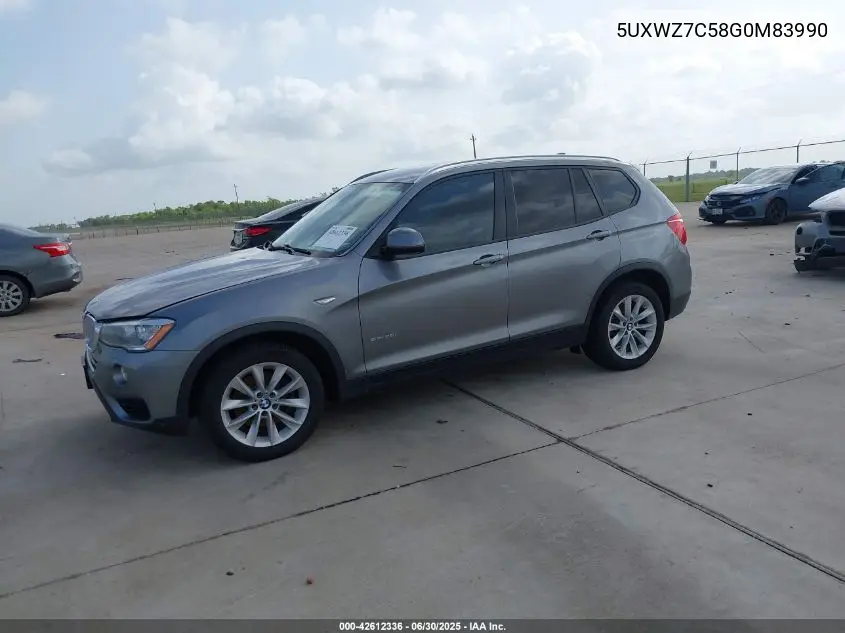 2016 BMW X3 Sdrive28I VIN: 5UXWZ7C58G0M83990 Lot: 42612336