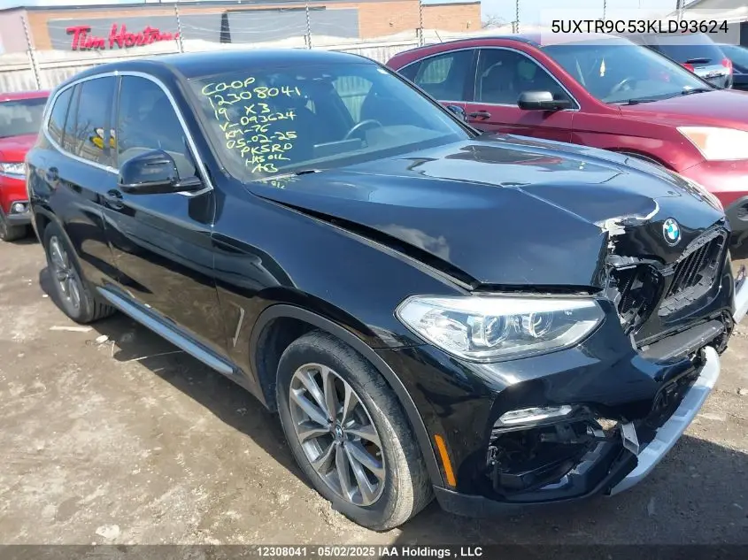 2019 BMW X3 xDrive30I VIN: 5UXTR9C53KLD93624 Lot: 12308041