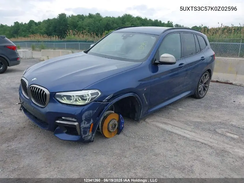 2019 BMW X3 M40I VIN: 5UXTS3C57K0Z02596 Lot: 12341260