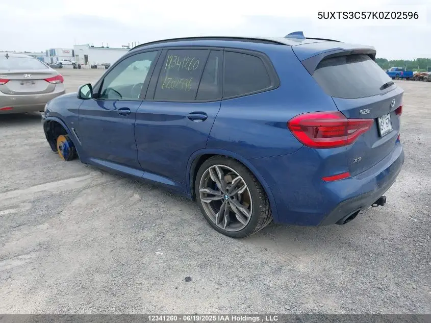2019 BMW X3 M40I VIN: 5UXTS3C57K0Z02596 Lot: 12341260