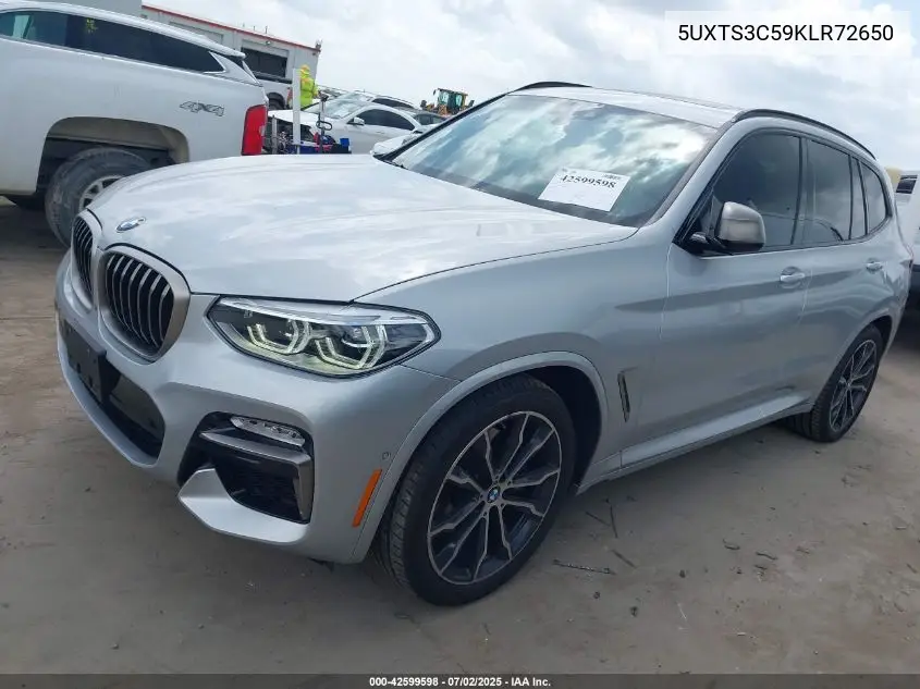 2019 BMW X3 M40I VIN: 5UXTS3C59KLR72650 Lot: 42599598