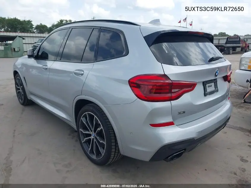 2019 BMW X3 M40I VIN: 5UXTS3C59KLR72650 Lot: 42599598