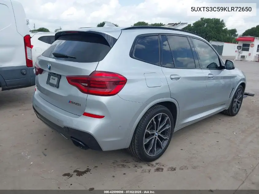 2019 BMW X3 M40I VIN: 5UXTS3C59KLR72650 Lot: 42599598