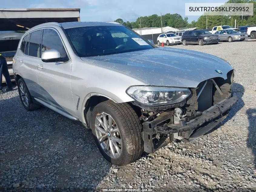 2019 BMW X3 Sdrive30I VIN: 5UXTR7C55KLF29952 Lot: 42642266