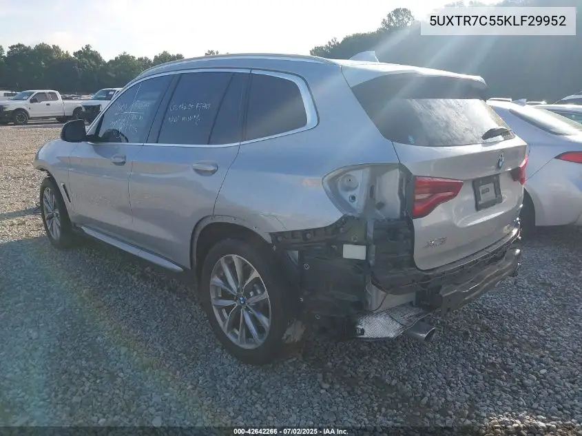 2019 BMW X3 Sdrive30I VIN: 5UXTR7C55KLF29952 Lot: 42642266