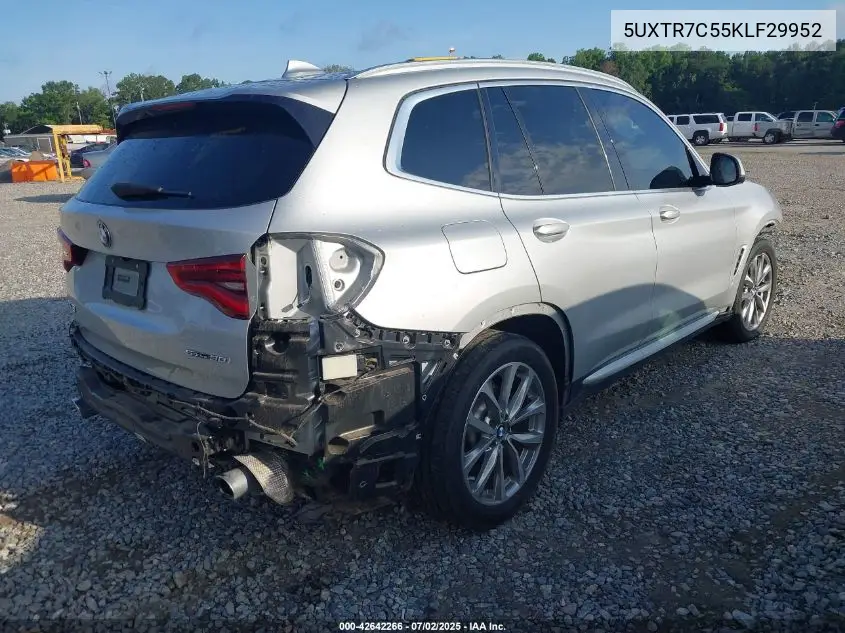 2019 BMW X3 Sdrive30I VIN: 5UXTR7C55KLF29952 Lot: 42642266