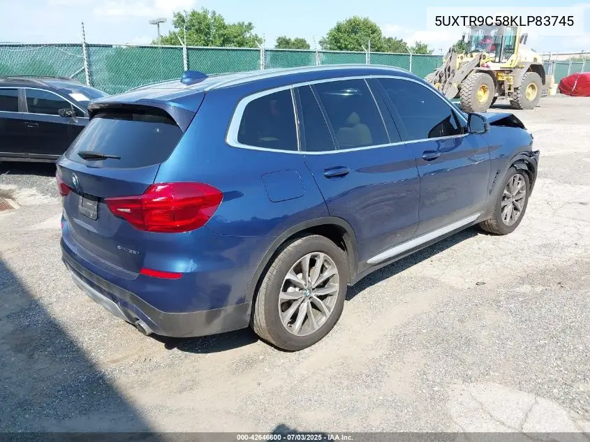2019 BMW X3 xDrive30I VIN: 5UXTR9C58KLP83745 Lot: 42646600
