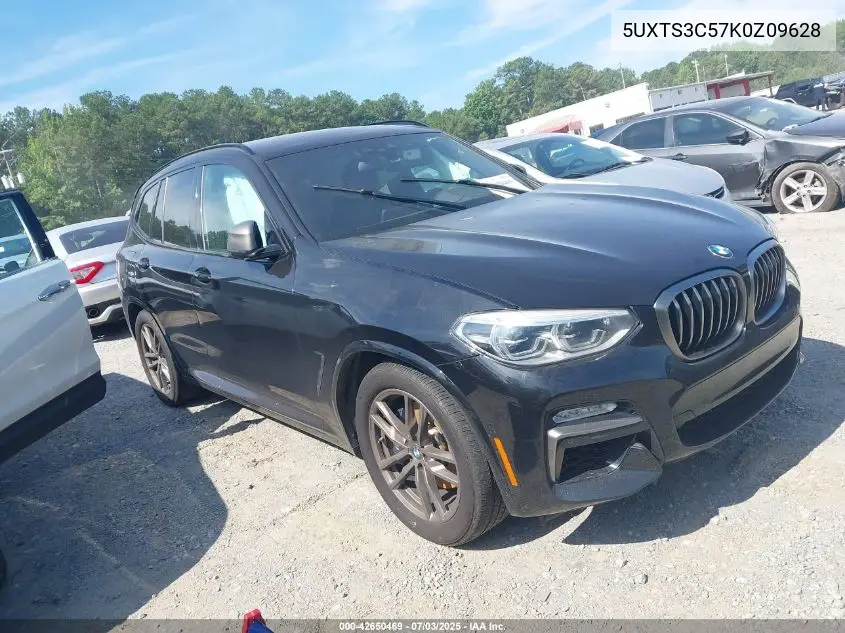 2019 BMW X3 M40I VIN: 5UXTS3C57K0Z09628 Lot: 42650469