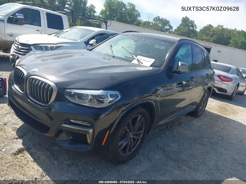2019 BMW X3 M40I VIN: 5UXTS3C57K0Z09628 Lot: 42650469