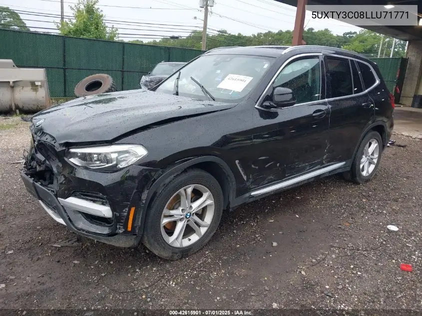2020 BMW X3 Sdrive30I VIN: 5UXTY3C08LLU71771 Lot: 42615901