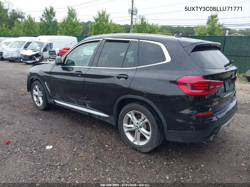 2020 BMW X3 Sdrive30I VIN: 5UXTY3C08LLU71771 Lot: 42615901