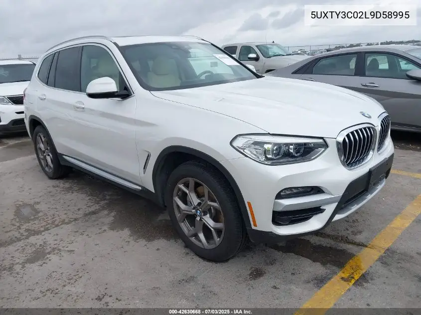2020 BMW X3 Sdrive30I VIN: 5UXTY3C02L9D58995 Lot: 42630668