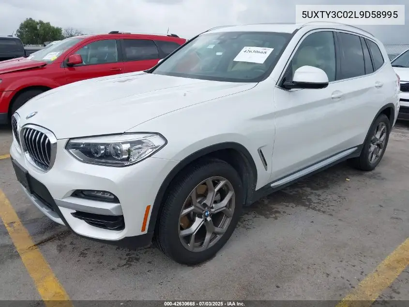 2020 BMW X3 Sdrive30I VIN: 5UXTY3C02L9D58995 Lot: 42630668