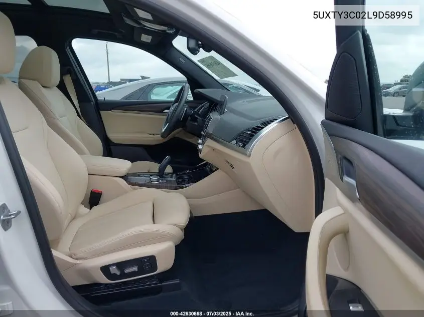 2020 BMW X3 Sdrive30I VIN: 5UXTY3C02L9D58995 Lot: 42630668