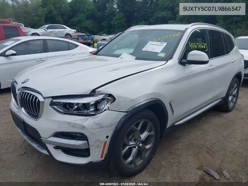 2020 BMW X3 xDrive30I VIN: 5UXTY5C07L9B66547 Lot: 42651623