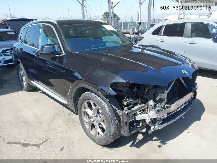 2020 BMW X3 Sdrive30I VIN: 5UXTY3C02L9C90116 Lot: 42657905