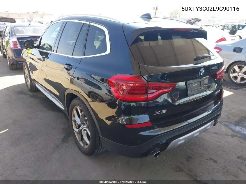 2020 BMW X3 Sdrive30I VIN: 5UXTY3C02L9C90116 Lot: 42657905