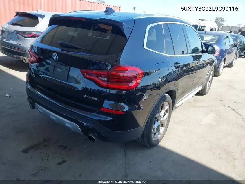 2020 BMW X3 Sdrive30I VIN: 5UXTY3C02L9C90116 Lot: 42657905