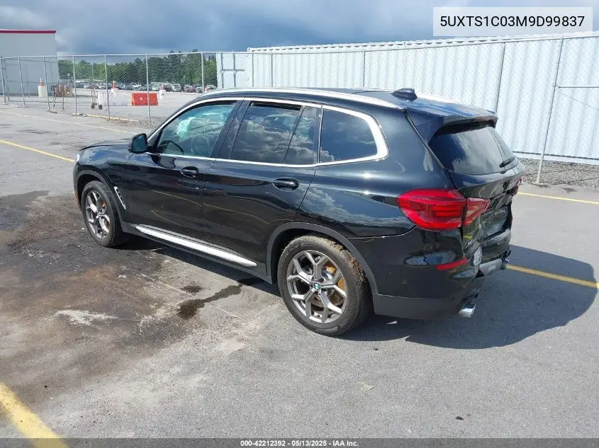 2021 BMW X3 Phev xDrive30E VIN: 5UXTS1C03M9D99837 Lot: 42212392