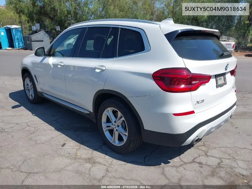 2021 BMW X3 xDrive30I VIN: 5UXTY5C04M9G18634 Lot: 42625206