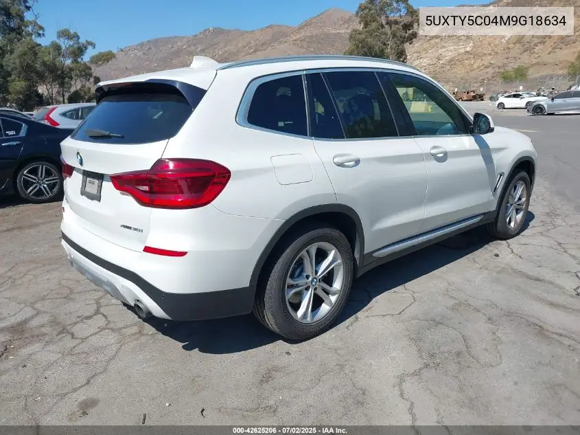2021 BMW X3 xDrive30I VIN: 5UXTY5C04M9G18634 Lot: 42625206