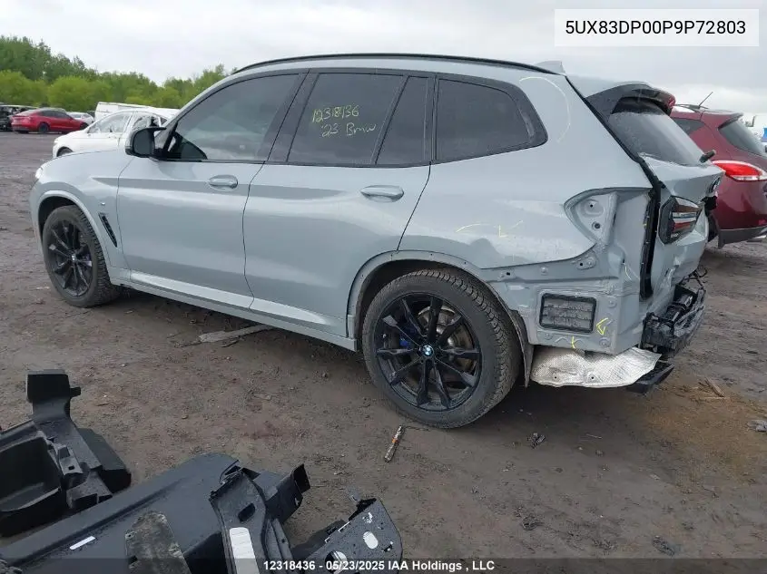 2023 BMW X3 M40I VIN: 5UX83DP00P9P72803 Lot: 12318436