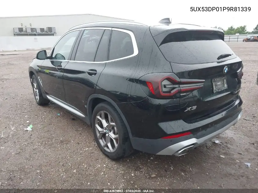 2023 BMW X3 xDrive30I VIN: 5UX53DP01P9R81339 Lot: 42670582