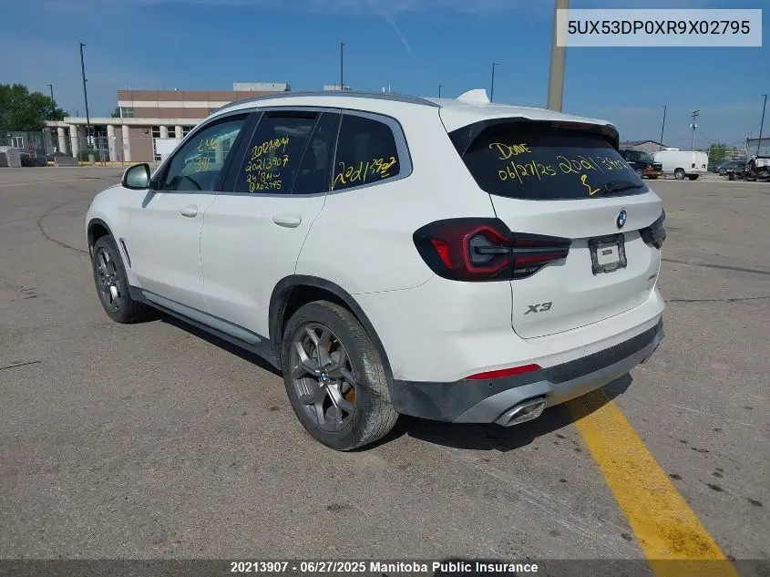 2024 BMW X3 30I VIN: 5UX53DP0XR9X02795 Lot: 20213907
