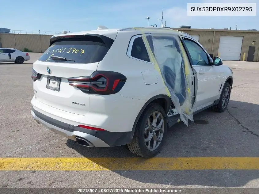 2024 BMW X3 30I VIN: 5UX53DP0XR9X02795 Lot: 20213907