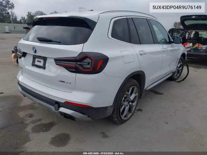 2024 BMW X3 Sdrive30I VIN: 5UX43DP04R9U76149 Lot: 42612406