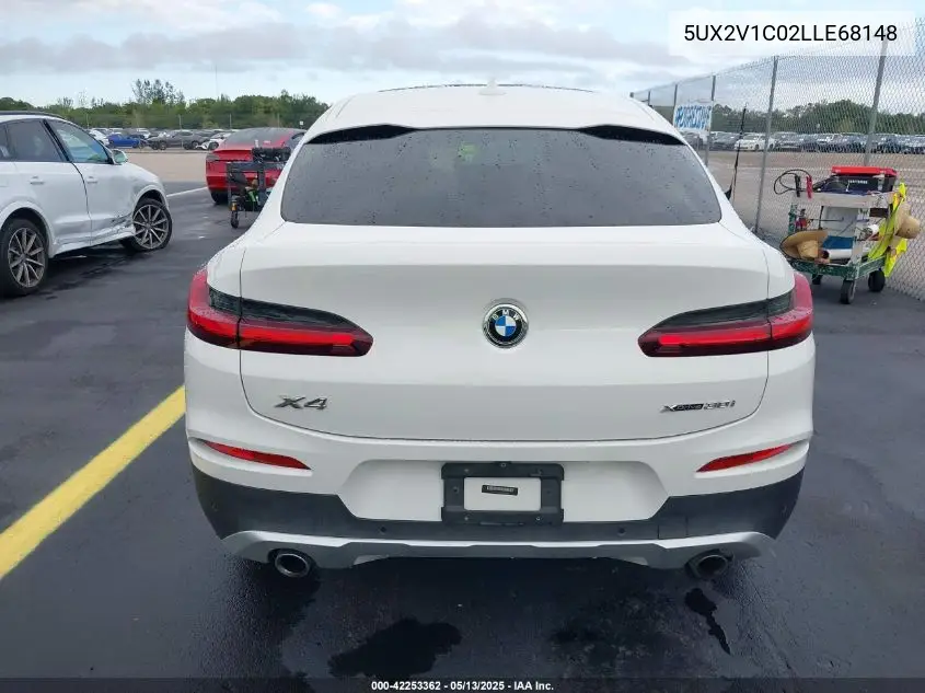 2020 BMW X4 xDrive30I VIN: 5UX2V1C02LLE68148 Lot: 42253362