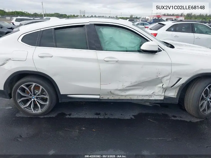 2020 BMW X4 xDrive30I VIN: 5UX2V1C02LLE68148 Lot: 42253362