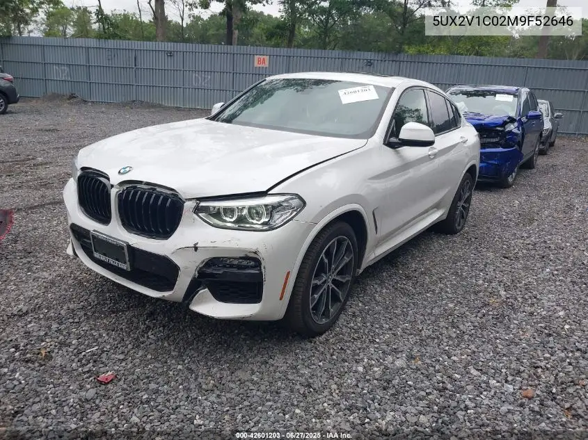 2021 BMW X4 xDrive30I VIN: 5UX2V1C02M9F52646 Lot: 42601203