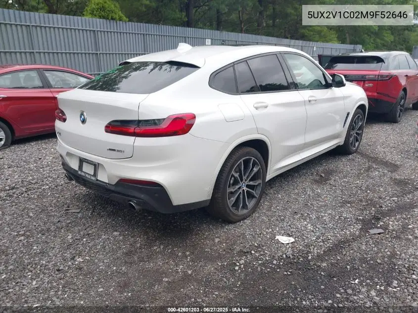 2021 BMW X4 xDrive30I VIN: 5UX2V1C02M9F52646 Lot: 42601203
