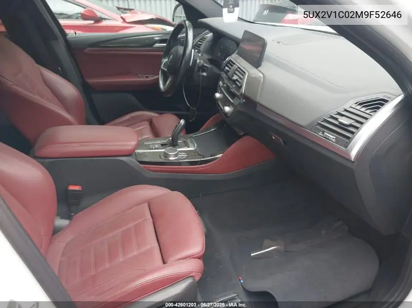 2021 BMW X4 xDrive30I VIN: 5UX2V1C02M9F52646 Lot: 42601203