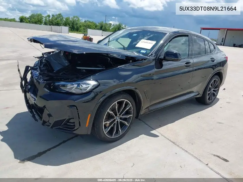 2022 BMW X4 xDrive30I VIN: 5UX33DT08N9L21664 Lot: 42606409