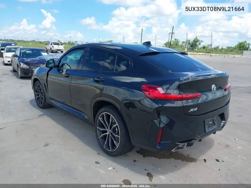 2022 BMW X4 xDrive30I VIN: 5UX33DT08N9L21664 Lot: 42606409