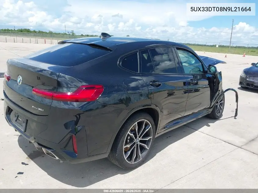 2022 BMW X4 xDrive30I VIN: 5UX33DT08N9L21664 Lot: 42606409