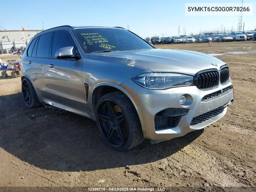 2016 BMW X5 M VIN: 5YMKT6C50G0R78266 Lot: 12300715