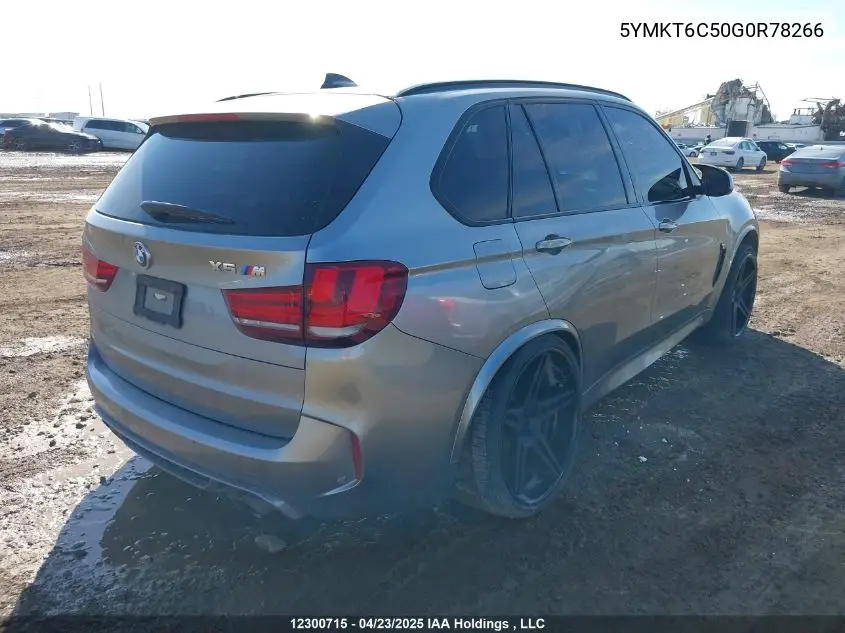 2016 BMW X5 M VIN: 5YMKT6C50G0R78266 Lot: 12300715