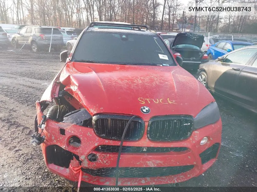 2017 BMW X5 M VIN: 5YMKT6C52H0U38743 Lot: 41353030